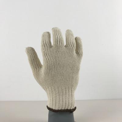 China factory sale 100% cotton hot working safety 750g 100% cotton nature knitted gloves for sale