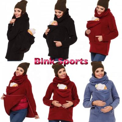 China Anti-pilling Three in One Kangaroo Multifunctional Baby Mother Sweater Coat Carrying Hoodie for sale