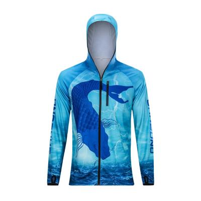 China Hot Selling Anti-UV Sublimation Printing Long Sleeve Fishing Hoodies, Quick Dry Lightweight Outer Jacket Fishing Wear for sale