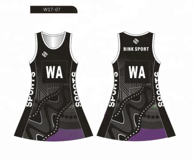 China custom team sublimated indigenous netball dress for girls netball kits native Australians dress BNB-02 for sale