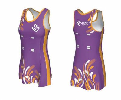 China 2021 Latest Design Breathable Sublimated Pattern Netball Dress Customized Designs Sublimation Heat Print Sportswear For Women BBB-05 for sale