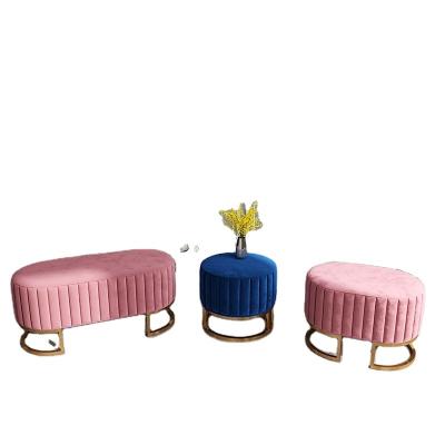 China Beautiful Adjustable Modern Home Decorative Small Foot (Other) Stool in Different Colors and Metal Leg for sale