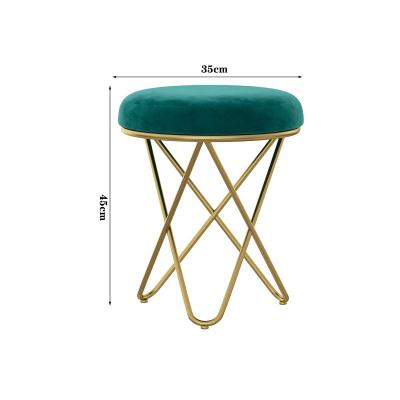 China Modern 7-10 Days (Other) Adjustable Decorative Round Steel Bar Furniture Gold Round Metal Fabric Home Ottomans Ottomans Foot Stools OEM Accepted for sale