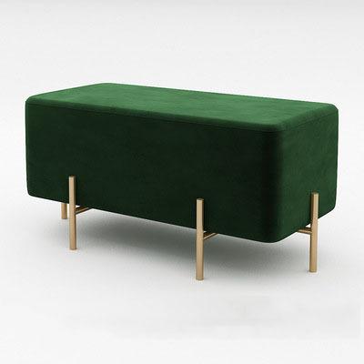 China New Fashion Stable Large Ottoman Bench With Metal Legs Household Design Velvet Sofa Stool for sale