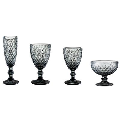 China Wholesale Fashionable/Modern/Healthy Antique Gray Color Drinking Pulled Wine Glass Cups for sale