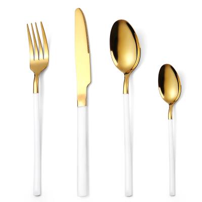 China Viable Customized Color Stainless Steel Gold Cutlery Brushed Cutlery Bulk Cutlery Set Sale for sale