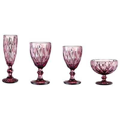 China Trendy/Modern/Healthy Color Vintage Champagne Cup Flute Glasses Drinking Wine Goblets for sale