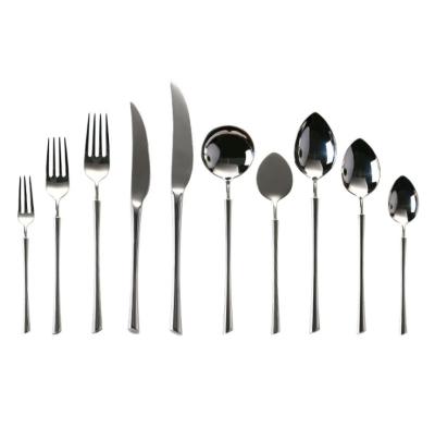 China Sustainable Silverware Stainless Steel Knife Fork Spoon Silverware Flatware Cutlery Set for sale