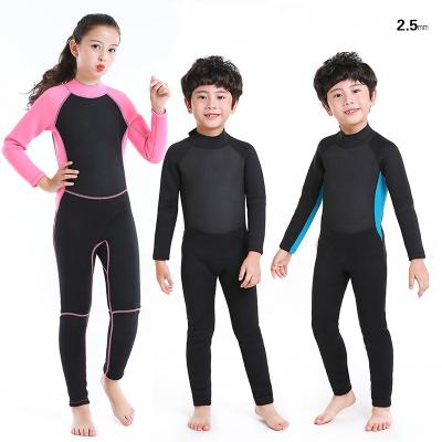 China Hot Selling Child Wetsuit One Piece Sleeves Long Back Kids Zip Up 2.5mm Neoprene Swimsuit For Surf Diving Snorkeling Swimming for sale