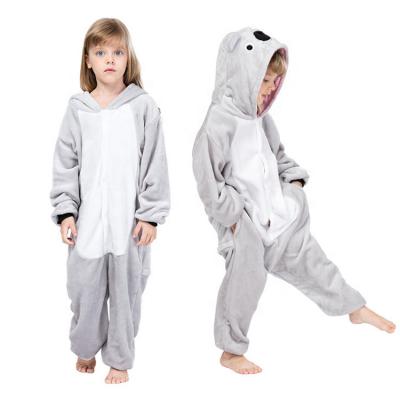 China QUICK DRY Cute Design Animal Flannel Koala Bathrobe Kids Cartoon Print Children Pajamas Sets With Hood for sale