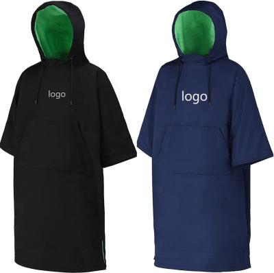 China Regular custom waterproof outdoor changing robe 100% recycled material swim poncho with quick dry linner shear eco-friendly for sale