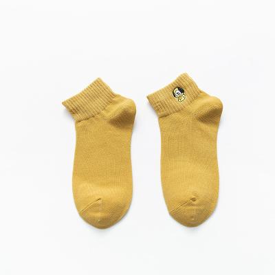 China JX QUICK DRY - New Women's Embroidery Sports Girls Colorful Polyester Short Slouchy Socks for sale