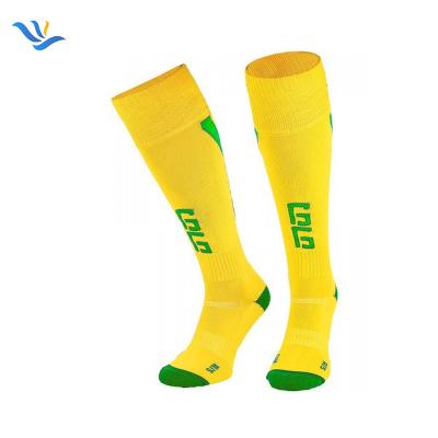 China Yellow Green JX-I-0147 Football Socks Antibacterial for sale