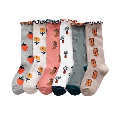 China Children's Breathable Pile Of Socks With Ears Wooden Wild Girls Socks Cute Jacquard Socks for sale