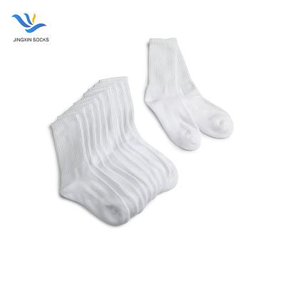 China JX-II-1196 Antibacterial Kids Socks White Cotton 100% Schoolboy Socks for sale