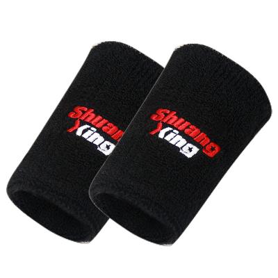 China With Suit Kind Embroidered Cotton Basketball Wristbands, Competitive Price Custom Logo Sweatbands for sale