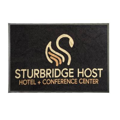 China Stain Resistant Premium Nylon Logo Hotel Entrance Mat Custom Printed Logo Door Mat for sale