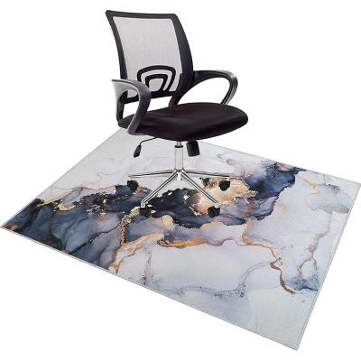 China Non Slip Anti Slip Low Pile Printed Office Gaming Chair Floor Mat For Hard Floor for sale