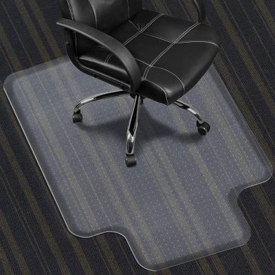 China Anti Slip Heavy Duty Office Chair Mat For Low Middle No Pile Carpeted Floor Chair Mat With Lip for sale