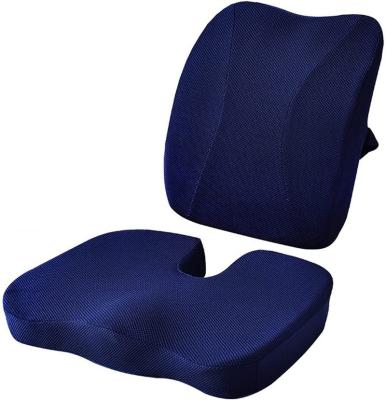 China Orthopedic Comfort Coccyx Anti Dust Mite Office Chair Memory Foam Cushion and Lumbar Back Cushion with Breathable Cover Pad for sale