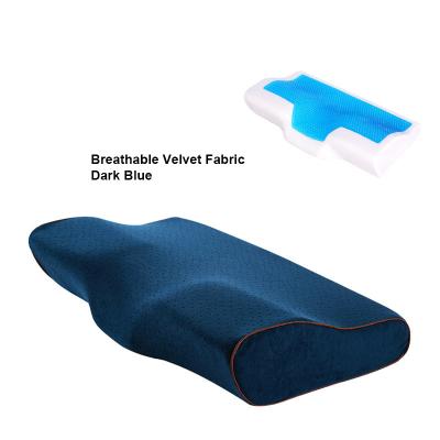 China PORTABLE High Quality Washable Gel Pillow Cooling Butterfly Shaped Memory Foam Contour Pillow For Neck Pain for sale