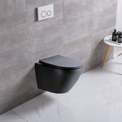 China European Concealed Cistern Wall Hung Matte Black Color Bathroom WC Wall Mounted Toilet From China Factory for sale