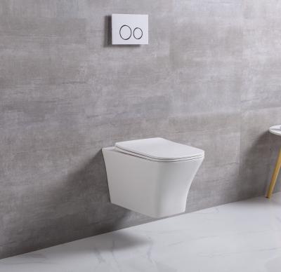 China Concealed Cistern Square Wall Hung Toilet European Ceramic WC Wall Drain Mounted Toilet for sale