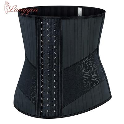 China High Quality LangQin Private Label 100% Antibacterial Smooth Latex Steel Bone 25 Slimming Waist Trainer Shaper Corset for sale