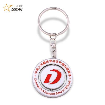 China Promotion Custom Turn Around Zinc Alloy Key Chain Shaped Promotional Souvenir Turning Metal Turn Key Indicator for sale