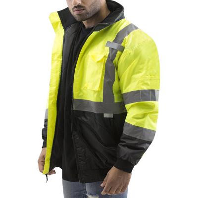 China Water Proof Hot Sell High Visibility Reflective Safety Company Hi Vis Reflective Customize Logo Security Jacket Uniform Coat For Winter for sale