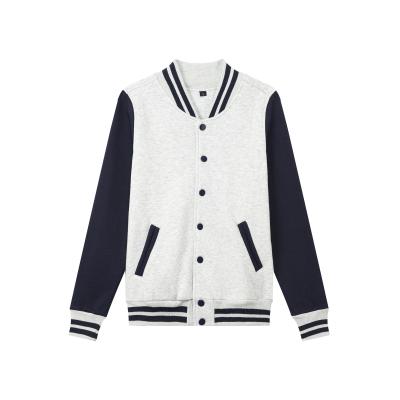 China School Original 70%Cotton 30%Polyester Terry Jackets Blank College Baseball Stripe Wool Custom Made Unisex for sale