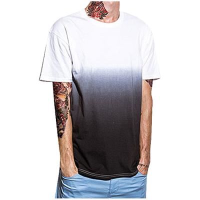 China New Summer Anti-pilling T-shirts Gradient Pattern Colors Tie Dye Men's T-shirt Around The Neck Plain Cotton Unisex Blank T-shirt for sale