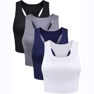 China Top 95% Cotton 5% Spandex Basic Dry Cotton 5% Spandex Tank Top Crop Sports Cotton Quick Logo Crop Top Sleeveless Custom Bodybuilding For Women for sale