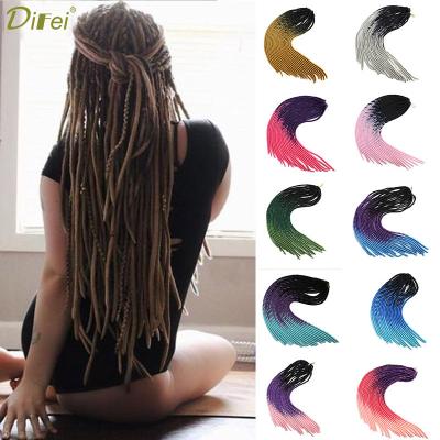 China DIFEI Hair Synthetic Dreadlocks Ombre Black Color Ombre Black Color Crochet Braid Braiding Hair Straight Synthetic Hair Extension Heat Resistant Fiber for sale