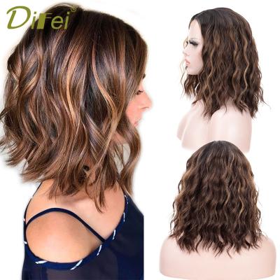 China DIFEI Silk Fluffy Curly High Temperature Fiber Synthetic Hair 14 Inch Heat Resistant Synthetic Hair Short Flip Wigs Corn Wigs Wigs for sale