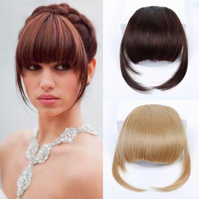 China DIFEI Women Straight Short Blunt Bangs Front Cut In Bang Straight Bang Hair Extensions Synthetic Wig Natural Wig for sale