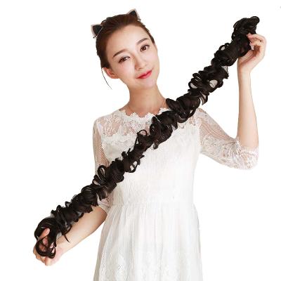 China DIFEI Synthetic Hair Bun Messy Curly Real Hair Extension Donut Ponytail Ponytail Wig Feels Like Real Hair for sale