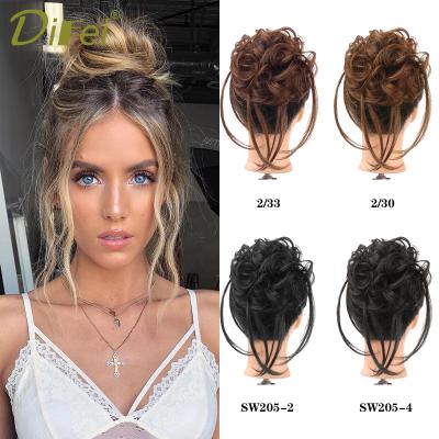 China Messy Hair Bun Extensions DIFEI Afro Ponytail Hair Scrunchies Synthetic Elastic Curly Band Hair Piece Messy Synthetic Wig for sale