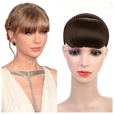 China DIFEI Synthetic Bangs Wigs Hair Heat Resistant Women Natural Short Wig Hair Bangs Hair Clips For Extensions Braided Bangs FFF555 for sale