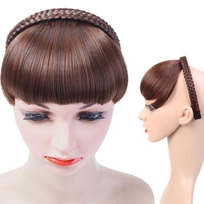 China DIFEI Synthetic Hair Neat Bangs With Blunt Braids Headband Bangs Hair Extensions For Women Wigs FFF555 for sale