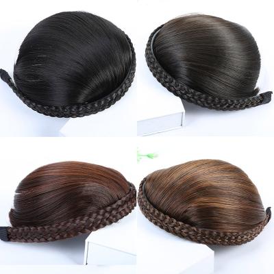 China DIFEI Blunt Black Gray Color Side Symmetry Fringe Synthetic Braiding Headband Bang Hair Extension Bangs Soft Natural Hair Pieces FFF555 for sale