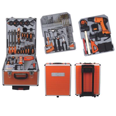 China 147Ppcs Drill Screwdriver Multifunction Household Cordless Power Tool Set with Aluminum Case for sale