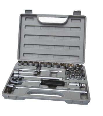 China Auto Repair Tools 25Pcs 1/2''  Ratchet and Socket Set with Chrome Vandium or Carbon Steel for sale