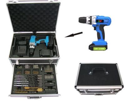 China Aluminum Case 114pcs Cordless Power Tool Set / Li-ion 1300mAh Wireless Screwdriver Bits Kits for sale