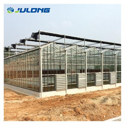 China Simple structure and easy assemly venlo cheap winter double layer glass greenhouse for Uzbekistan for sale for sale