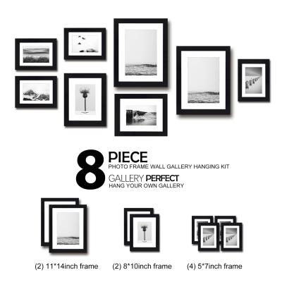 China Creative custom home decoration wall picture set black wooden photo frame table photo frame wall for sale