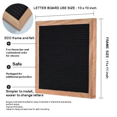 China China Hot Selling 10x10 12 Inch X12 Changeable Black Felt Letter Board For Precut 340 Letters Numbers And Emoticons Board for sale