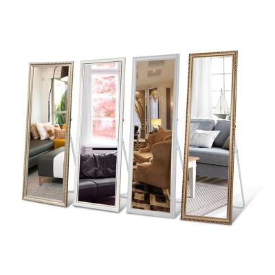 China Wholesale Antique Picture Frame Floor Standing Mirror Large Manufacturer With Beveled Mirror Edge for sale