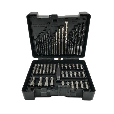 China FLYJAN 50pcs Multifunctional Metal Drill In 1 Box Drill Bit Set High Speed ​​Steel Twist HSS Drill Bits Kit for sale