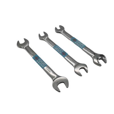 China 45# FLYJAN Double Open Ended Wrench High Carbon Steel Double Ended Spanner Opening Wrench With Mirror Finished for sale